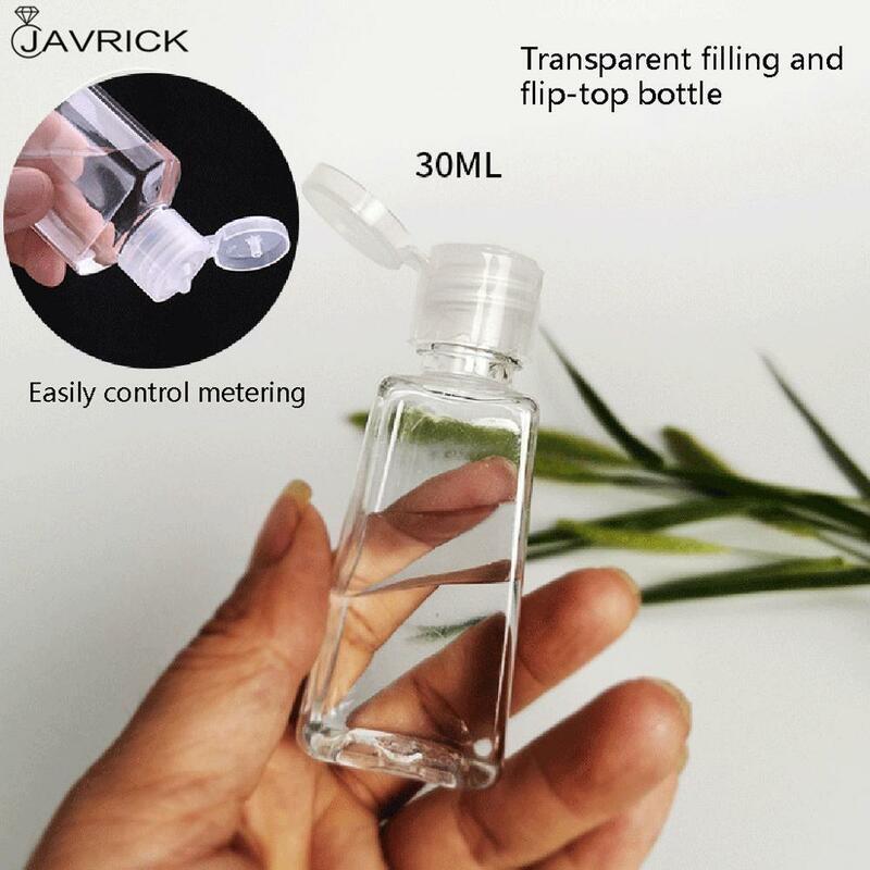 30Ml Draagbare Lege Lekvrij Plastic Reizen Fles Voor Handdesinfecterend Met Kwasten Lederen Sleutelhanger Houder Carriers