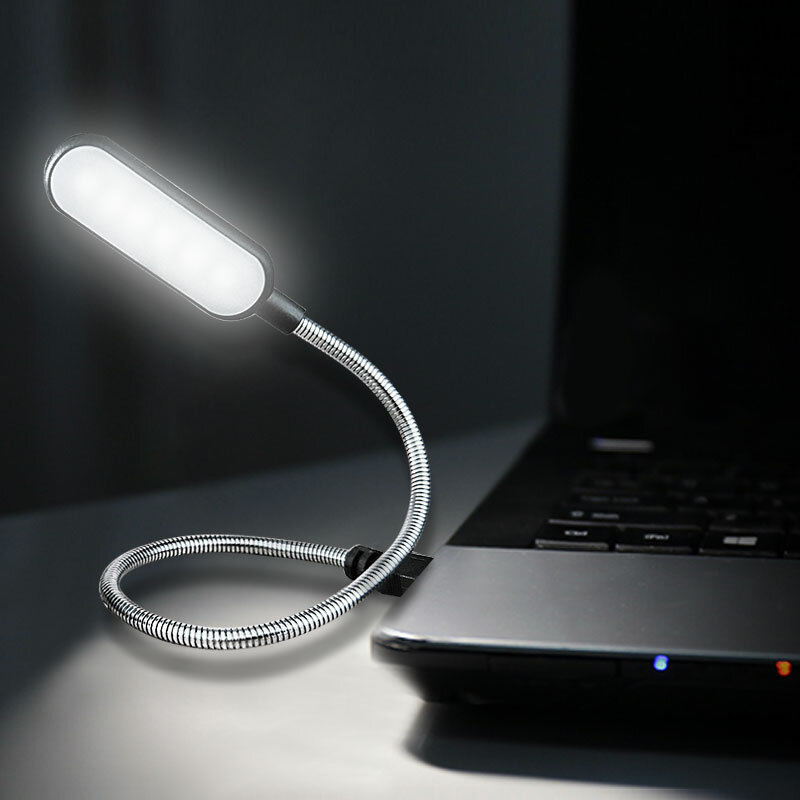 휴대용 USB LED 책 독서 테이블 램프 유연한 6LED USB 램프 보조베터리 노트북 PC