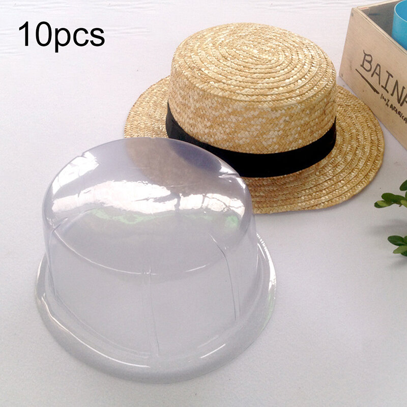 Soporte transparente de PVC para sombreros, gorra de apoyo, accesorio de exhibición abierto, 10 unids/set por juego