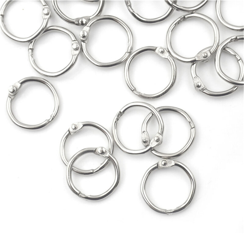 50 Teile/los Grundnahrungsmittel Buch Binder 20mm Äußere Durchmesser Lose Blatt Ring Keychain Sicherungsring Ring