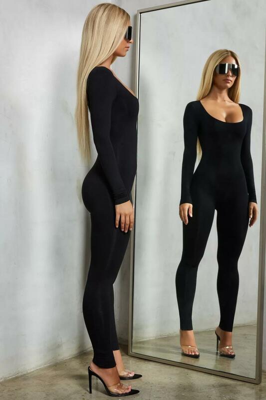 Jumpsuits for Women 2020 Sexy Black Long Sleeve Women Jumpsuit White Green Rompers Womens Jumpsuit Long Pants Solid Colors