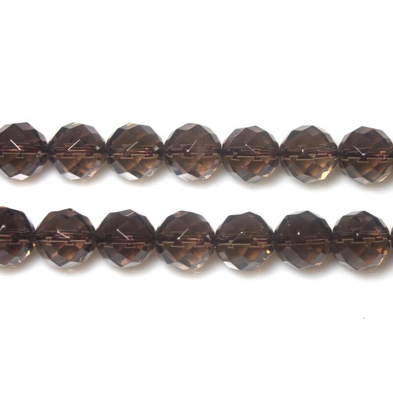 Natural Smoky Quartz 64Facet Gemstone 6 8 10 12mm Grey Crystal Round Beads Accessories for Necklace Bracelet DIY Jewelry Making