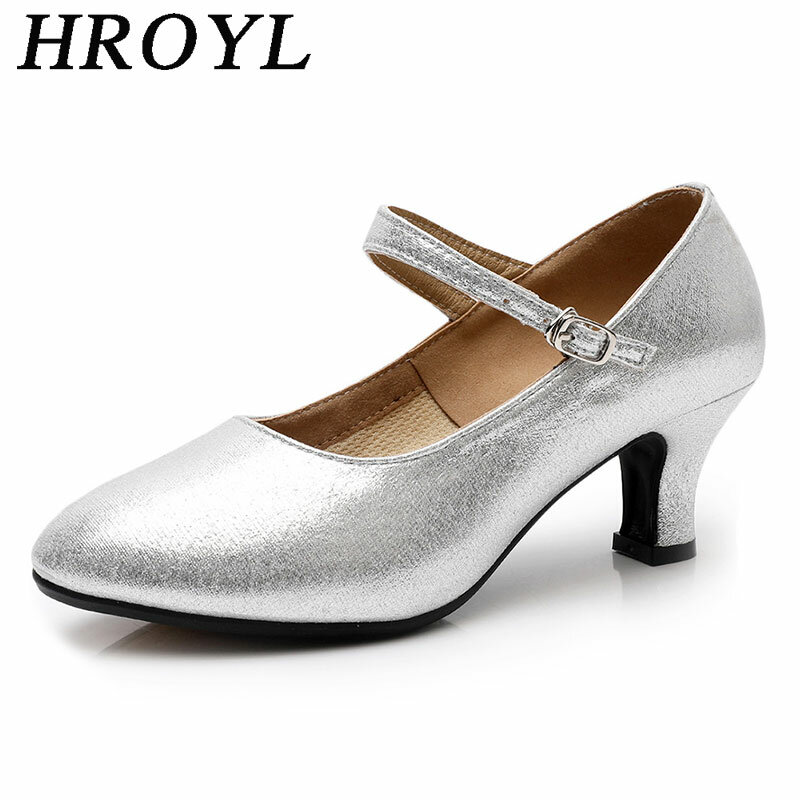 HROYL-zapatos de baile de salón para mujer, calzado moderno de suela suave, para Tango, Samba, latino, 3,5/5,5 CM