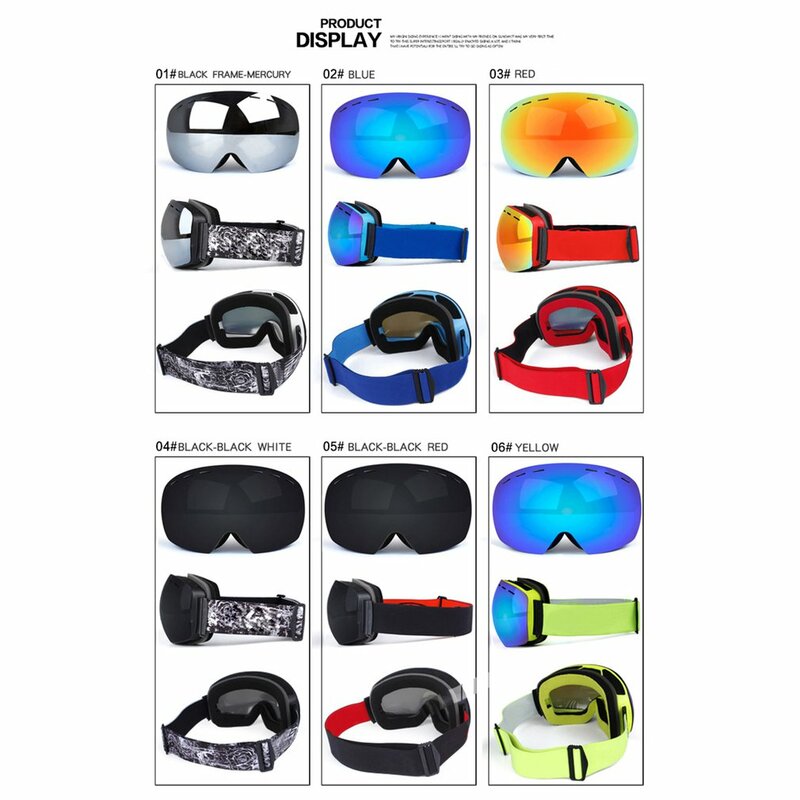 Kacamata Salju Snowboard Ski Desain Otg untuk Pria Wanita dengan Lensa Dilepas Bulat Perlindungan Uv Antikabut
