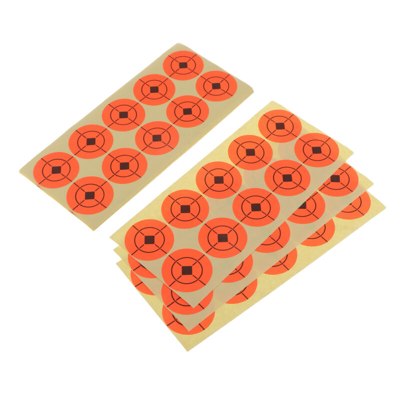 Lot de 250 autocollants de cible Orange fluorescente ronde de 4cm, étiquettes adhésives