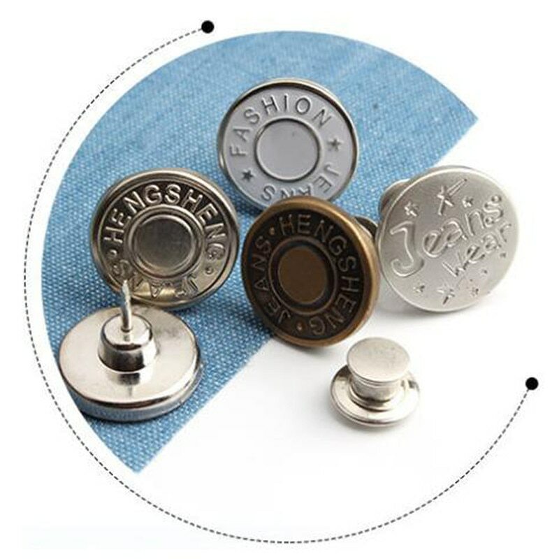 2 pezzi staccabili bottoni in metallo retrò bottoni automatici bottoni automatici per Jeans bottone retrattile cucitura perfetta senza cuciture ridurre la vita