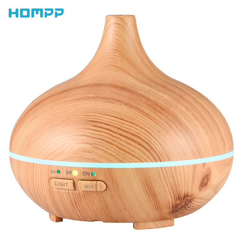 Humidificateur de parfum ultrasonique, Grain de bois, Portable, pour bébés, maison, enfants, Yoga, LED