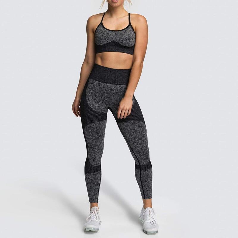 women Fitness Set High Waist Pants Yoga Sportswear ropa deportiva para mujer Sports Tops Workout Gym Suits