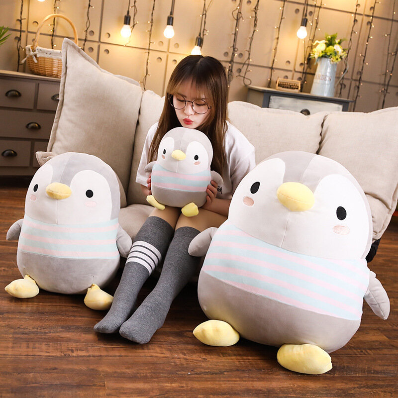 Peluche de pingüino gordo para niños, muñeco de peluche suave de 30-50cm, de dibujos animados, de moda, regalo de cumpleaños y Navidad