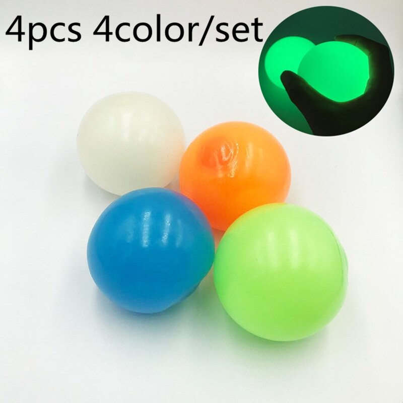 Portable VibrantColors Stick Wall Ball Sticky Ball Catch Throw Ball Glob Novelty For Kids Boys Girls Indoor Game Toy EasilyClean