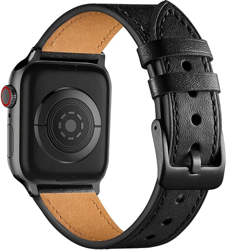 Apple Watch strap과 호환-iWatch Strap Series 7/6/SE/5/4/3/2/1 용 정품 가죽 루프 스트랩 교체 밴드