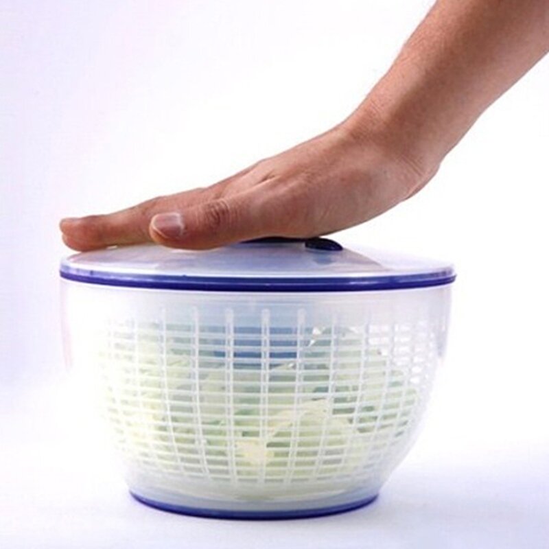 Manual de salada spin dispositivo frutas alface legumes secador cesta colander alimentos preparação secagem rápida escorredor drenagem tigela cozinha