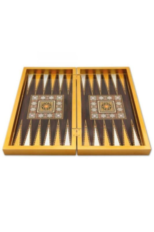 Solid Gold Pearl Backgammon Big size Backgammon Checkers