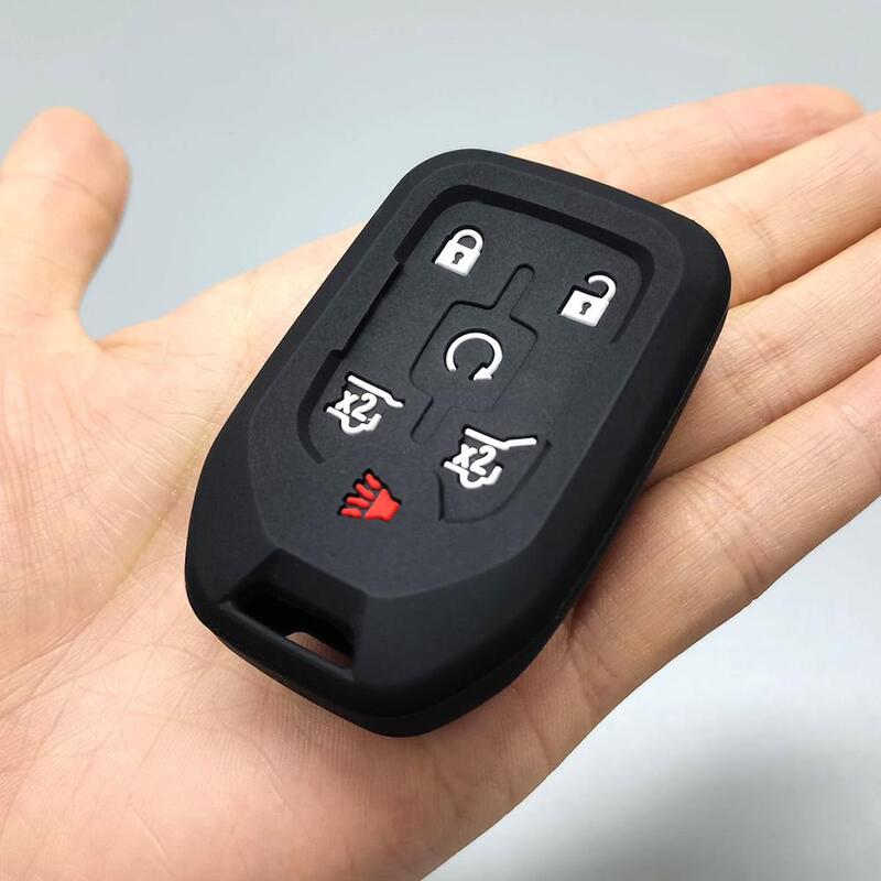 Silicon Rubber Car key FOB cover Holder Protect Skin for Chevrolet Silverado for GMC Sierra 2019 2020 Remote Hang keychain