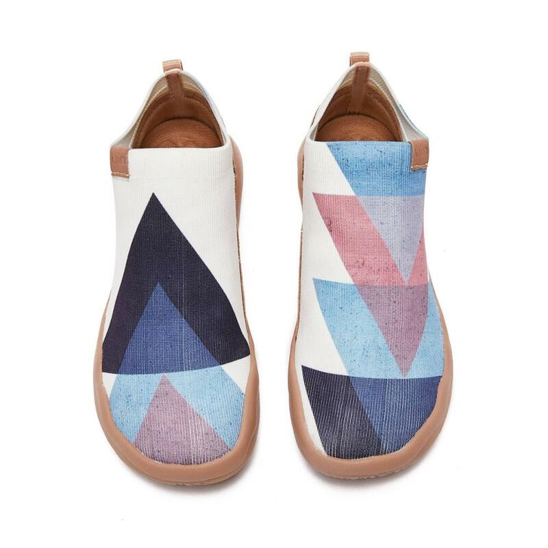 UIN ผู้หญิงรองเท้า Loafers สบายๆถัก2021 Modern Art Series Bare สามเหลี่ยมลื่นบนรองเท้า