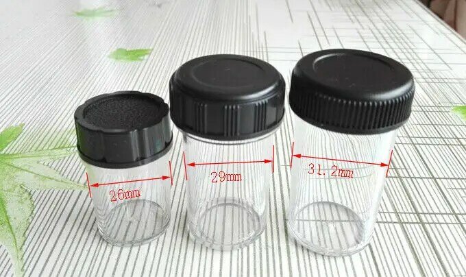 Caja de protección de lente objetivo de microscopio, caja de plástico de lente de rosca, RMS, 5 uds.