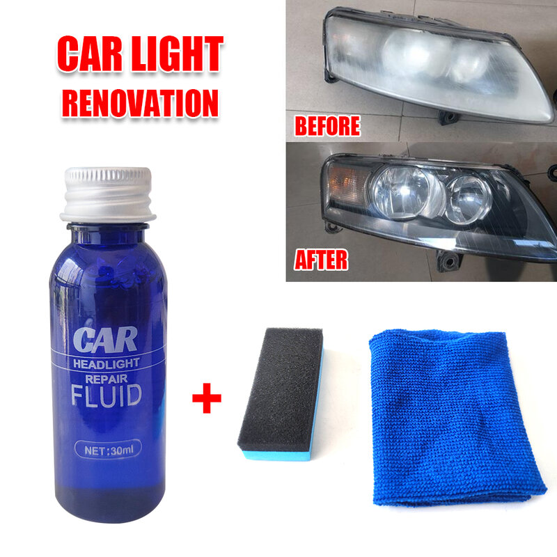 Spray de restauration de lentilles de phares, 10/30/50ml, système de restauration de phares de voiture, Agent de rechapage propre, liquide de réparation