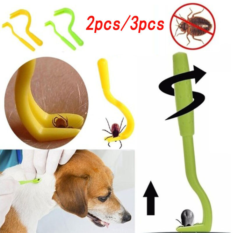 Dropship 2/3 Uds para eliminador de pulgas gancho piojos portátil de plástico caballo humanos gato suministros para perros mascota casa removedor de garrapatas herramienta