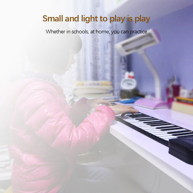 初心者と子供のためのシリコンピアノキーボードを備えたピアノポータブル充電式電子ハンドロールピアノ