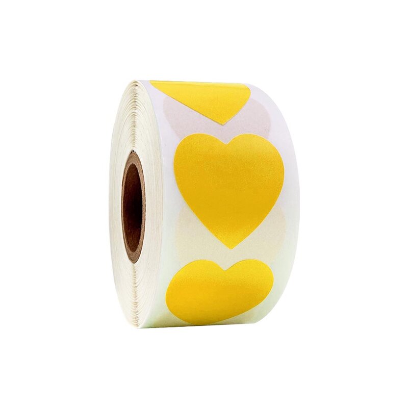 Etiquetas adhesivas en forma de corazón para decoración de boda, rollo de pegatinas de amor para álbum de recortes, papelería, 500 Uds.