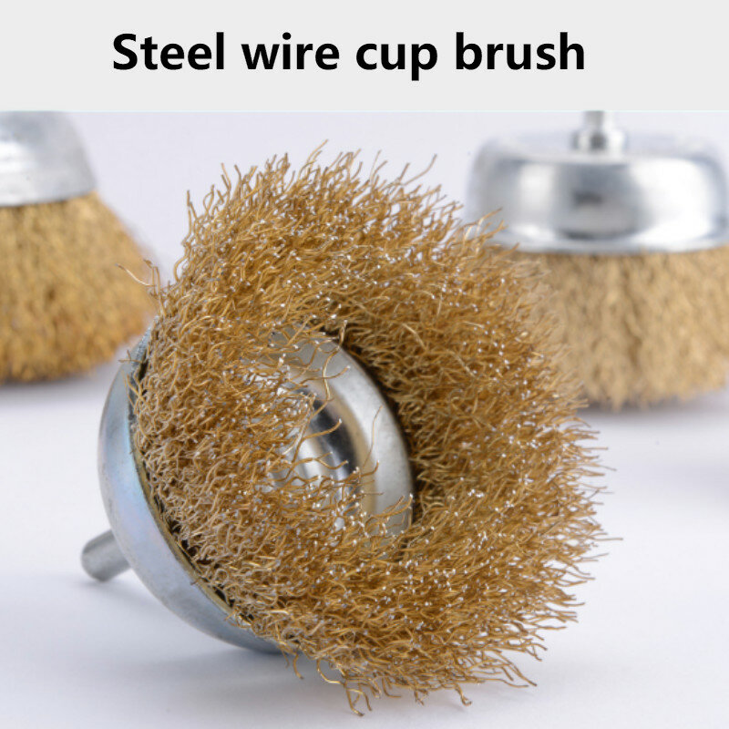 Rod Bowl, Steel Wire Wheel, Round Brass coated steel Brush, Polished, Rusted, Cleaned Metal And Non-metal Products 50 65 75 Size