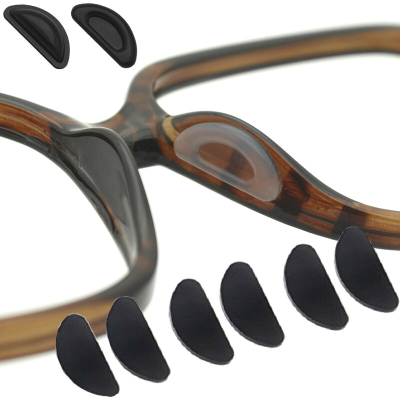 粘着性シリコンノーズパッド,10個,滑り止め,薄くて白,眼鏡アクセサリー