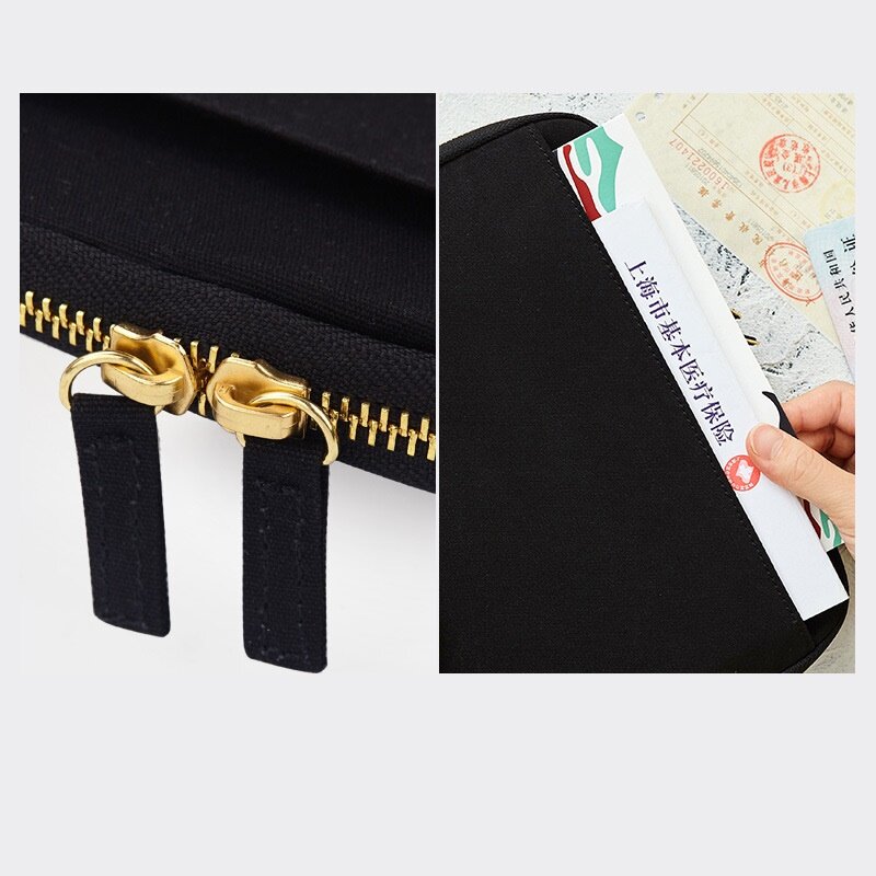 Angoo grande capacidade almofada saco de armazenamento estilo coreano portátil bolsa carteira organizador para ipad passaporte cartão papelaria viagem h6896