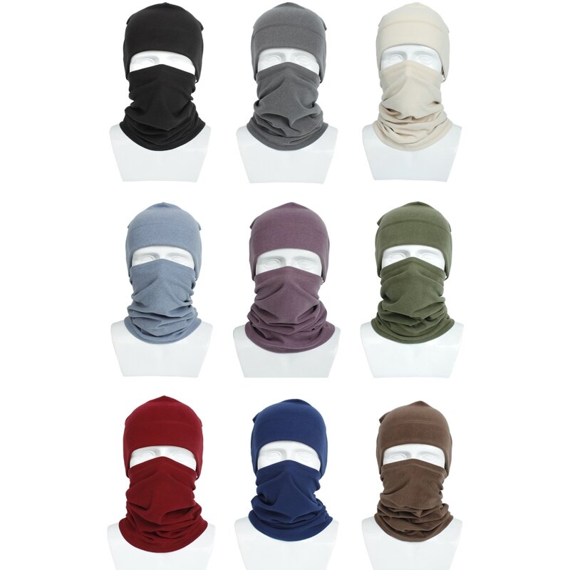 Unisex invierno sombrero de círculo de la bufanda de lana de imitación a prueba de viento cuello calentador 1015