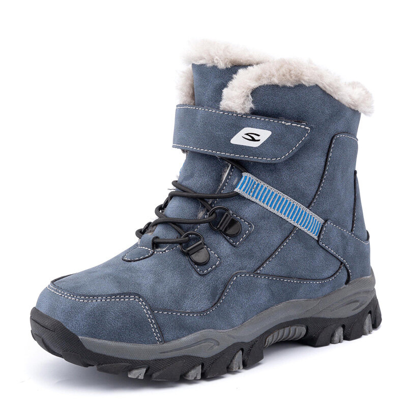 Inverno mais veludo crianças sapatos de neve puro algodão quente menino esporte ao ar livre casual botas antiderrapantes durável crianças suprimentos de atividade