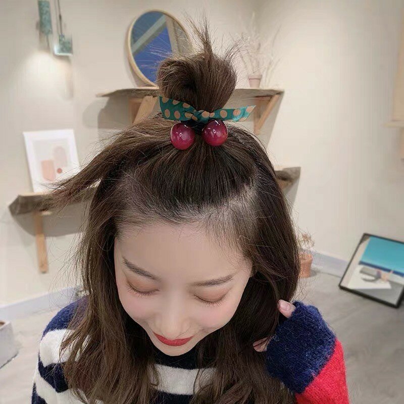 Corda de cabelo linda moda coreana cabeça de bola elástico de cabelo cordas de cabelo rabo de cavalo acessórios para mulheres meninas