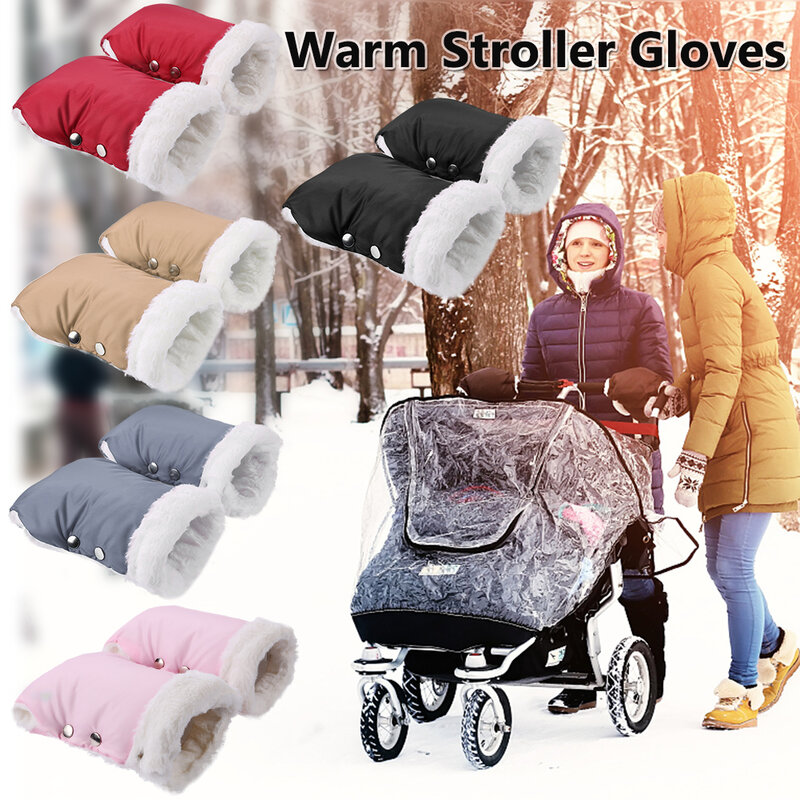 Зимние перчатки теплая прогулочная коляска, водонепроницаемые перчатки, аксессуар для коляски, теплые перчатки Зимняя рукавица для детско...