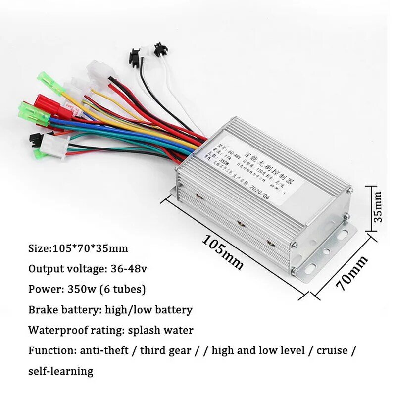 DC 36V/48V 350W Brushless DC Motor Regulator Speed Controller 105x70x35mm For Electric Bicycle E-bike Scooter