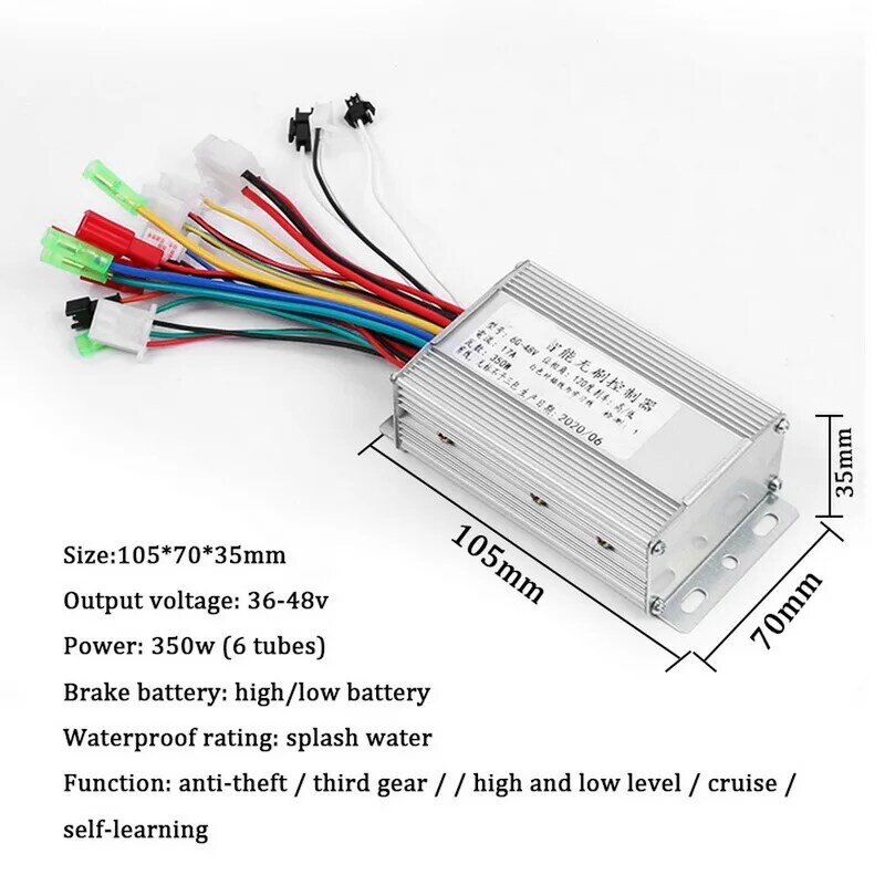 DC 36V/48V 350W 브러시리스 DC 모터 레귤레이터 속도 컨트롤러 105x70x35mm 전기 자전거 전자 자전거 스쿠터