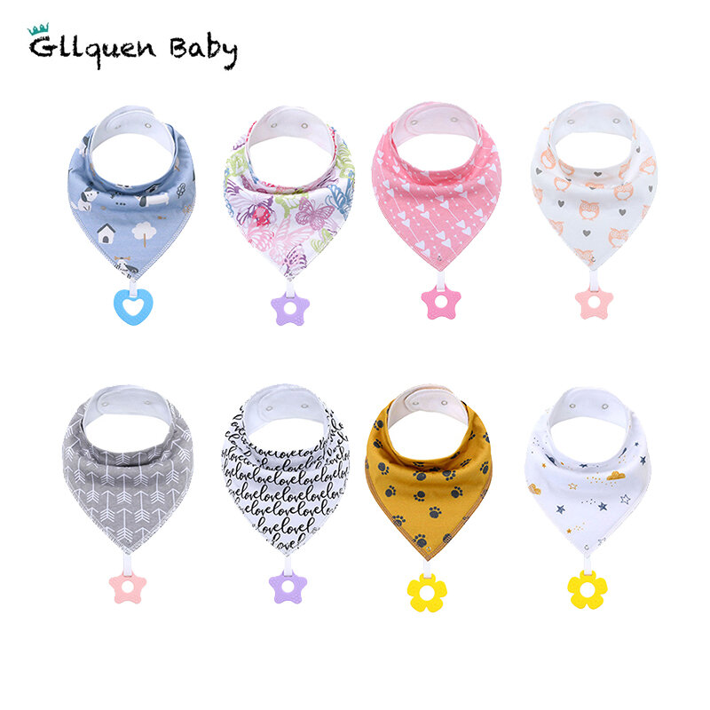 Baby Bandana Drool Bibs Absorbent Soft 100% Organic Cotton Teething Toys Baby Bibs for Infant Feeding tool Baby Shower Gift