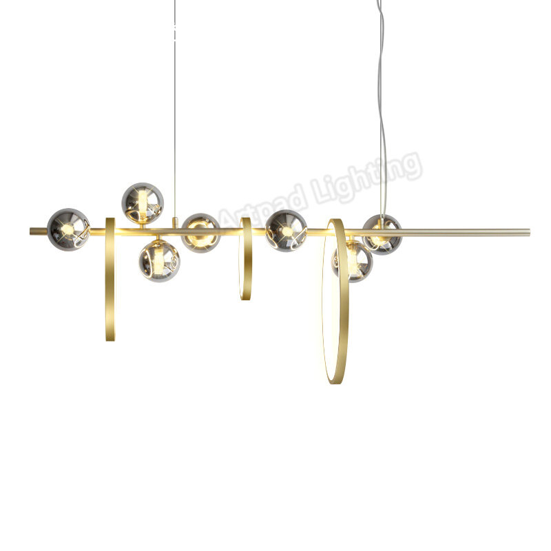 Artpad-lámpara colgante LED G9 para comedor, sala de estar, mesa y Bar, bola de cristal de estilo nórdico dorado