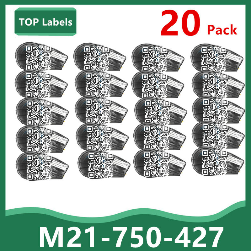 20 Pack Vinyl Label M21 750 427 Penggantian Pembuat Label TAPE BMP21-PLUS BMP21-LAB Panel Kontrol, Panel Listrik, Datacom: