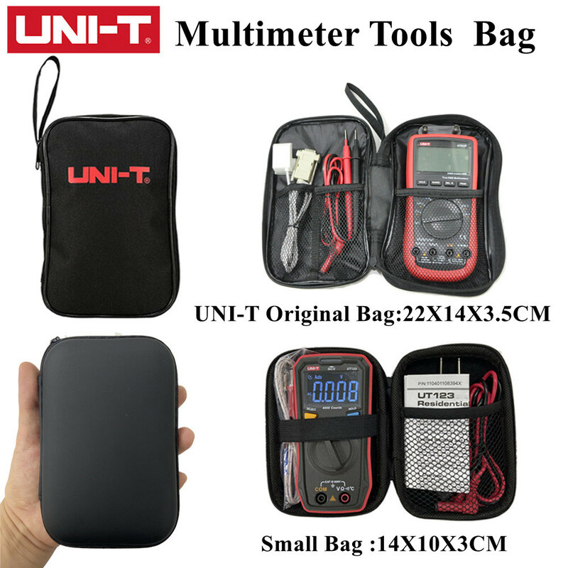 UNI-T-Bolsa de multímetro de lona Original, bolsa negra para herramientas a prueba de agua, Universal, para serie UT139 UT61 UT89XD