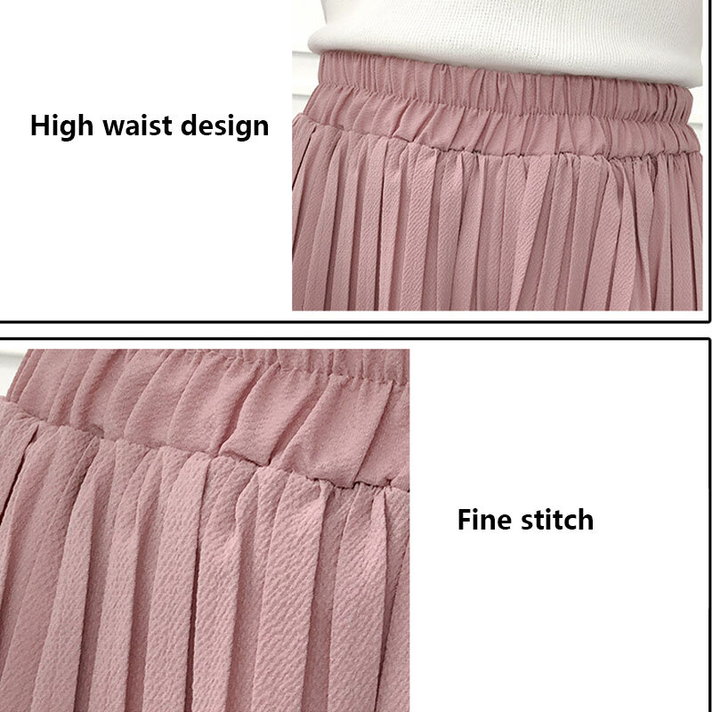 Женские шифоновые свободные брюки с высокой талией и гофрированным подолом, тонкие плиссированные брюки-труба, повседневные брюки