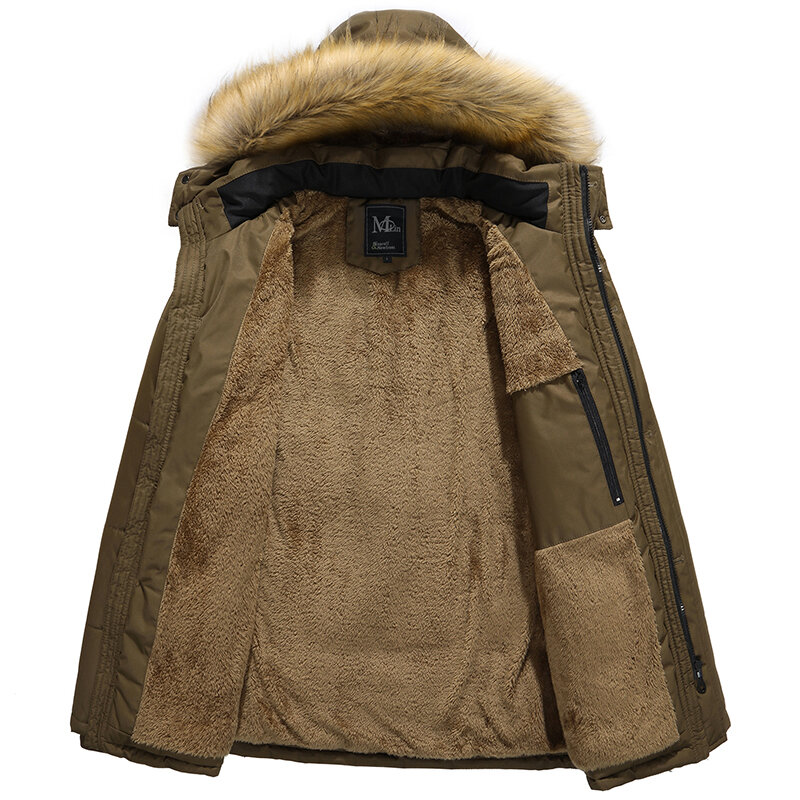 Jaqueta de inverno masculina, parca masculina, casaco acolchoado de algodão grosso casual com tamanhos grandes