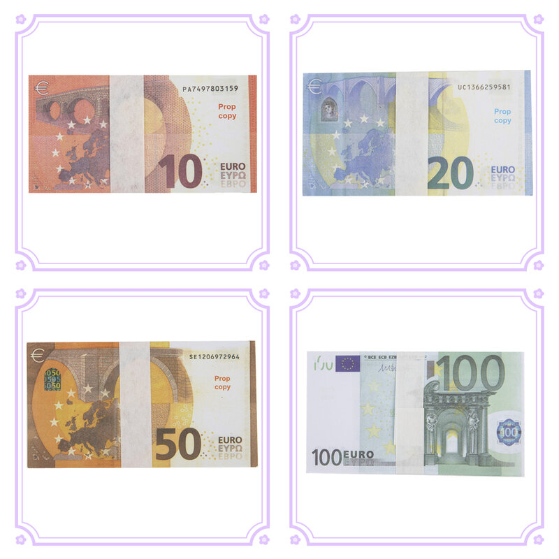 Faux billet de banque, 100 pièces/ensemble, accessoires magiques, simulation de monnaie européenne, décor de fête, apparence réelle