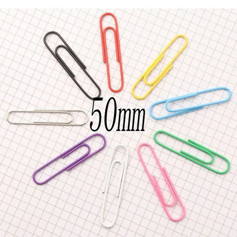 50PCS50MM farbe papier clips, nickel-überzogene papier clips, papier clips, lernen und haushalt bindung liefert