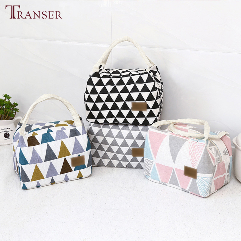 1pcs Pattern Cooler Lunch Box Portable Insulated Canvas Lunch Bag Thermal Food Picnic Travel Convenient Lunch Bags For Women