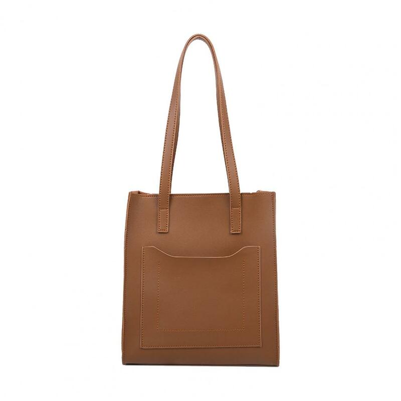 Damska torba na suwak na ramię o dużej pojemności Faux Leather Solid Color codzienna torba na ramię torebka dla kobiet 2021 сумка женская