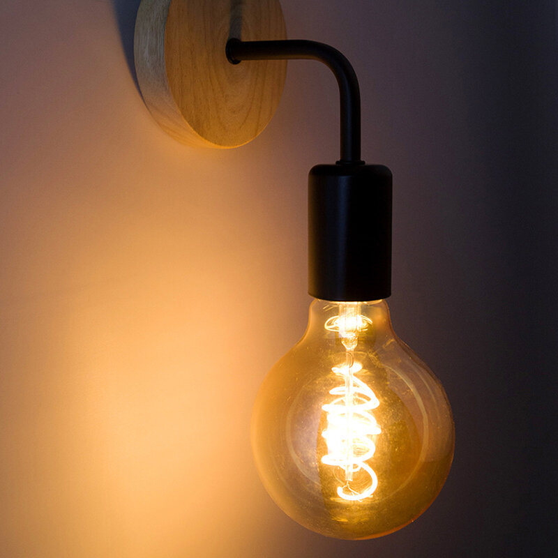 Lampada da parete in legno Loft decorazioni Vintage lampade da parete per soggiorno Home Hotel (senza lampadina)