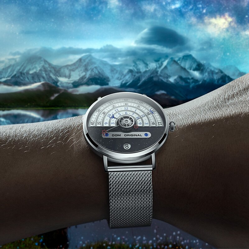 DOM-2021 남자 시계 크리에이티브 남자 손목 시계, 럭셔리 남자 시계