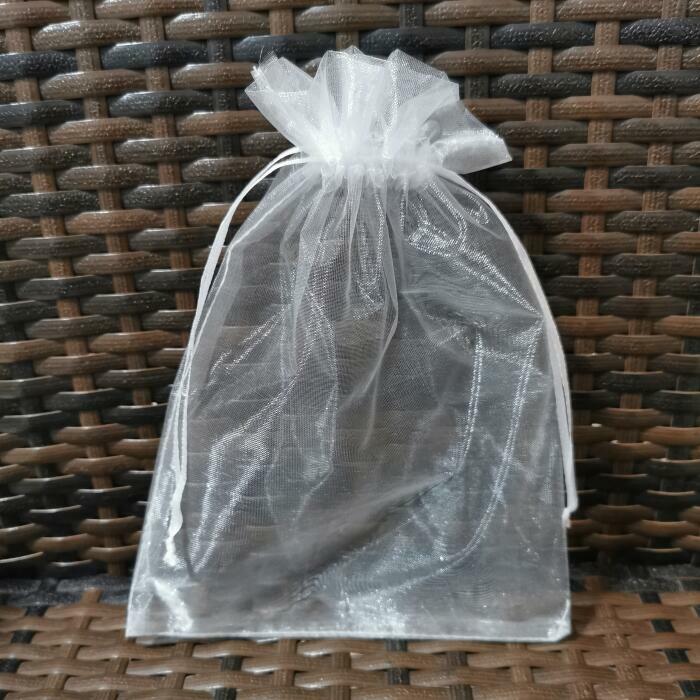 5-100ピース/ロット10 × 12 10 × 15ビッグホワイトオーガンザバッグ巾着ポーチ宝石ビーズウェディングギフト包装バッグ