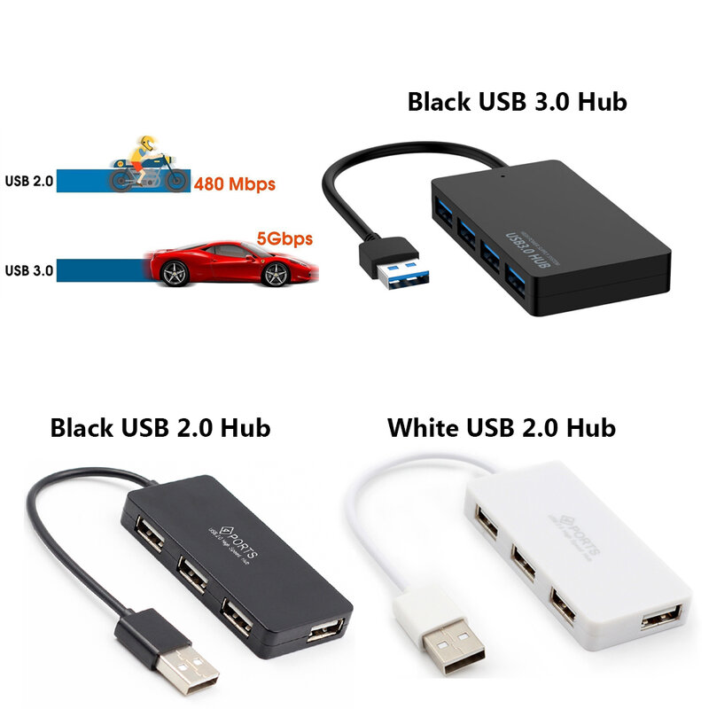 Répartiteur USB 3.0 haute vitesse, adaptateur d'extension à 4 Ports, accessoires d'ordinateur pour ordinateur portable, 1 pièce