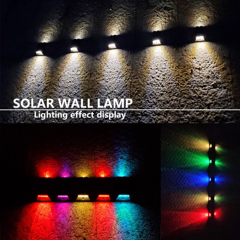 1/2pcs LED Solar Light Outdoor Waterproof Lighting Solar Powered Lamps Wall Lamps For Garden Decoration RGBW Street Lighting