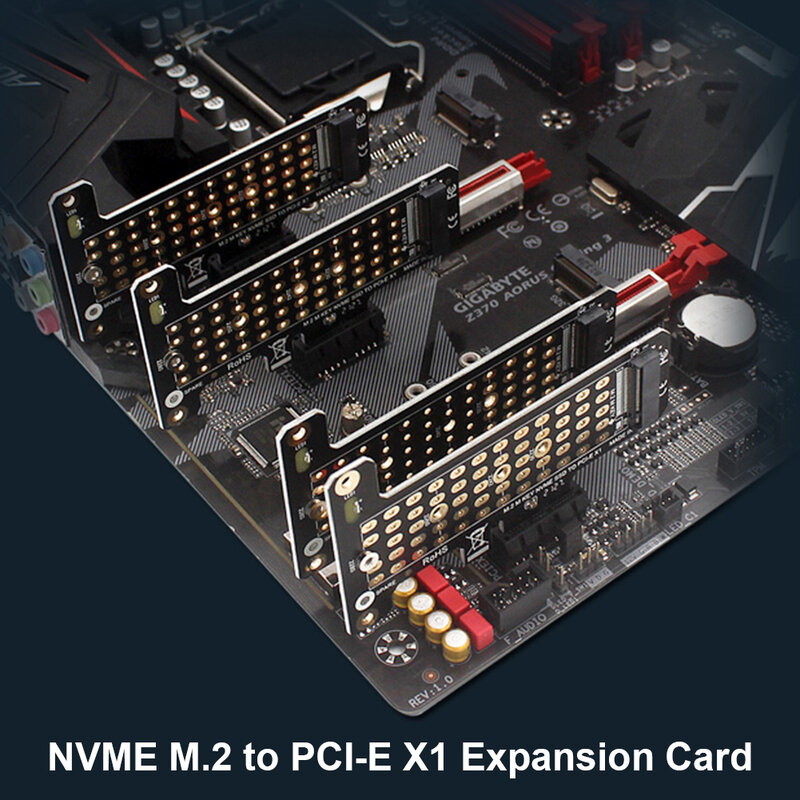 SSD M.2 NVME to PCI-E X1 لوح مهايئ دعم PCI-E4.0/3.0 بطاقة موسع ل 2230/2242/2260/2280 كمبيوتر مكتبي محول