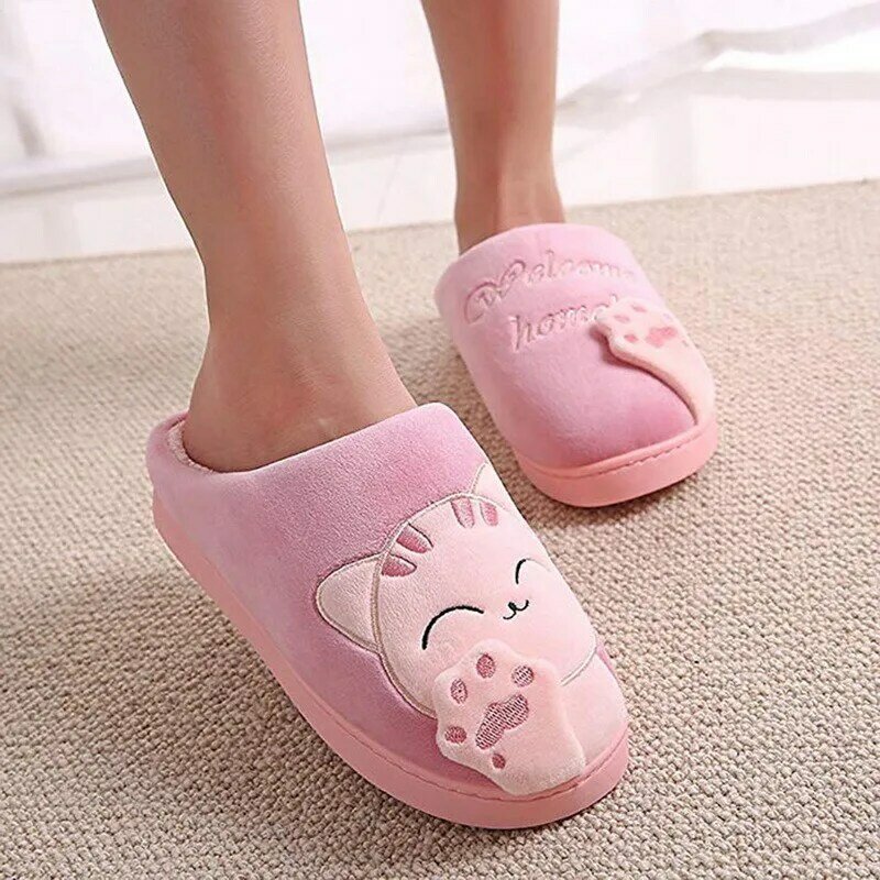 Plush Home Indoor Slippers Women Winter warm cotton slippers Light Weight Soft Comfortable Winter men slides plush Shoes Lady